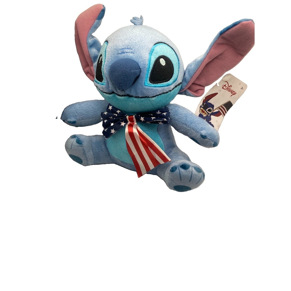 Disney Lilo & Stitch Patriotic Bow 8" Plush With Tags